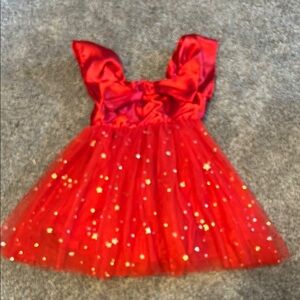 Audrey Camille Red Dress with Gold Star Accents size 3T